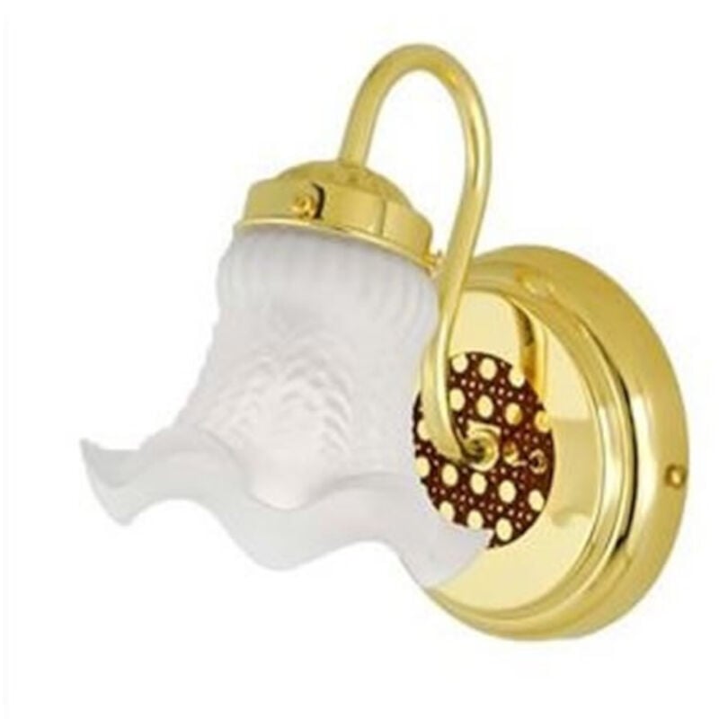 Wall Light Rattan Polished Brass / Frosted Glass