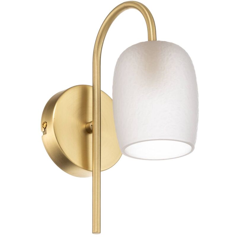 Wall Light Taylan dimmable (design) in Gold made of Metal for e.g. Living Room & Dining Room (1 light source, G9) from Lucande - brass, sand white