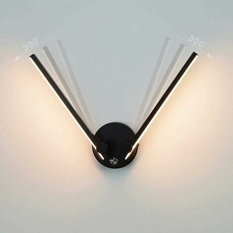 Wall Light with Switch, Touch Control 12W Dimmable Indoor LED Wall Lamp, Bedside Lamp 300Ḟ Adjustable Wall Lighting for Soggiorno Camera da letto Studio Ufficio Bagno Hotel [Cla