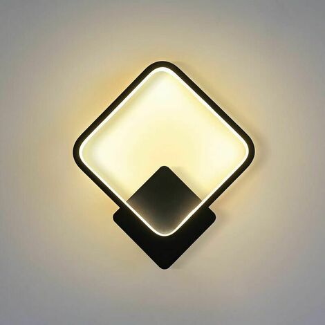 Wall Lights Indoor Living Room LED Square Wall Lights Indoor Modern Fixtures Wall Lights for Bedroom Hallway Corridor, Black