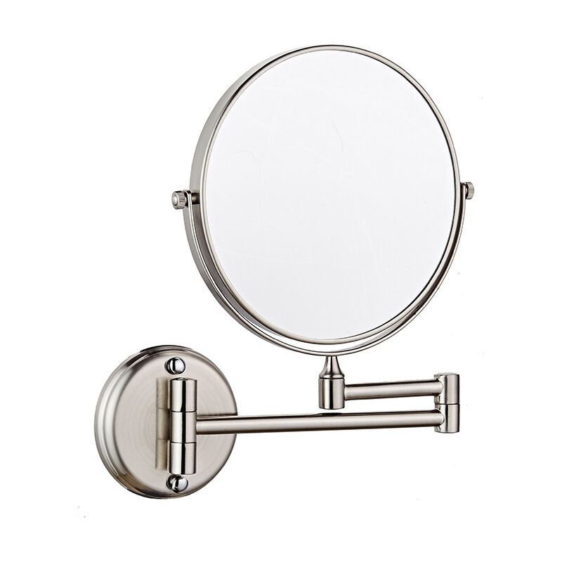 Wall Magnifying Mirror with Light 1x/10x,LED Illuminated Shaving Mirror Wall Mounted,Extendable Wall Mounted Makeup Mirror,360 ° Rotatable Double