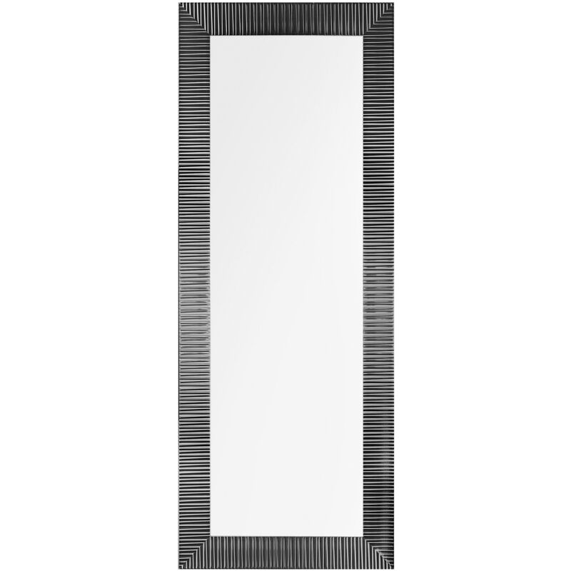 Modern Hanging Mirror Framed Living Room Wall Mirror Black Draveil
