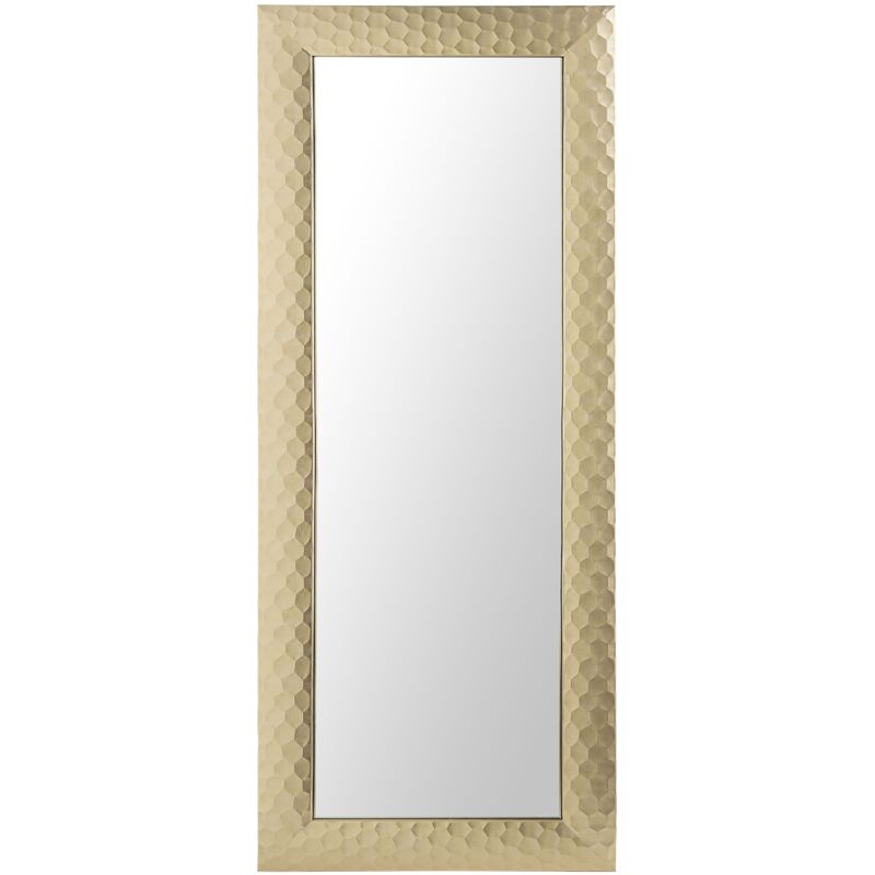 Beliani - Modern Rectangular Wall Mirror Honeycomb Pattern 50 X 130 Cm Gold Antibes