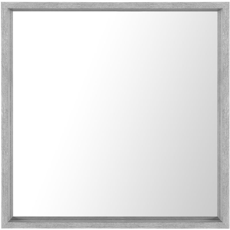 Minimalist Square Mirror 50 x 50 cm Synthetic Frame Grey Brignoles