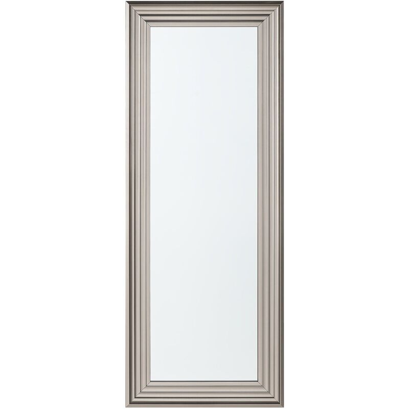 Beliani Wall Mirror Chatain 50 Cm 130 Cm Silver