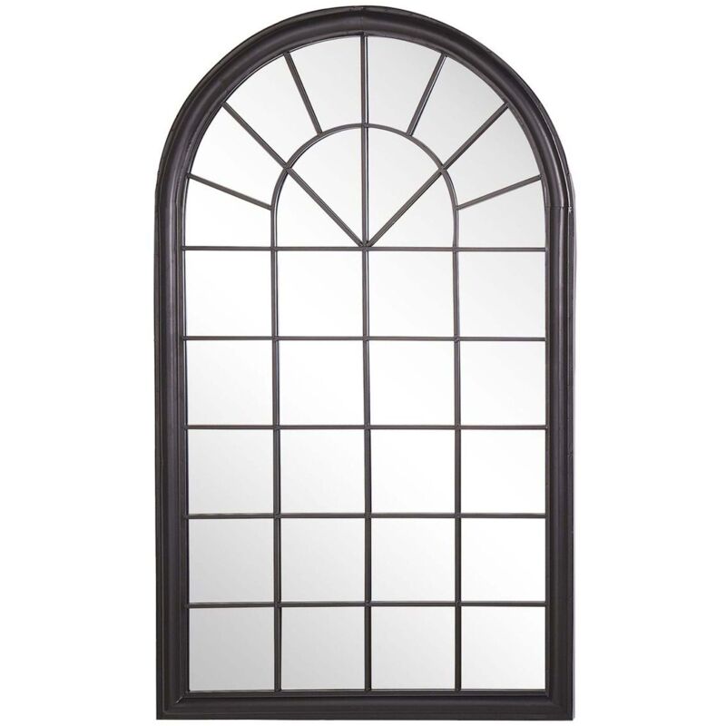 Beliani Wall Mirror Trevol 77 Cm 130 Cm Metal Black