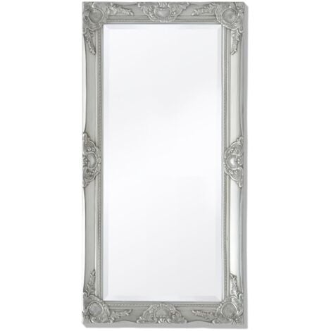 Wall Mirror Baroque Style 100x50 cm Silver vidaXL