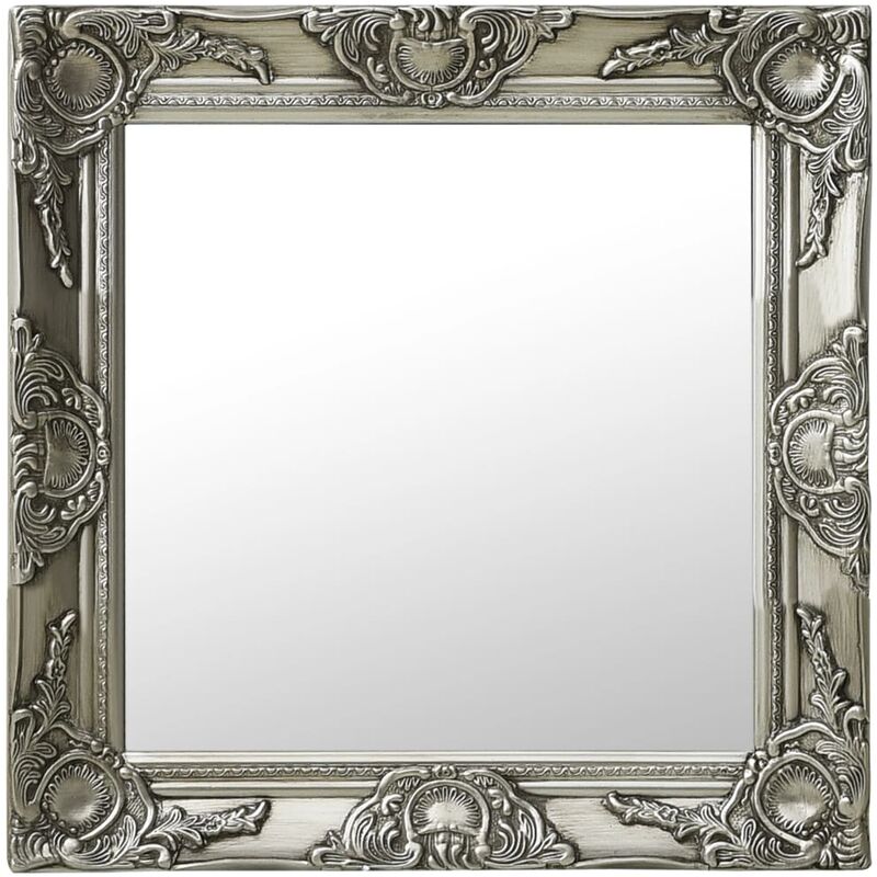 Wall Mirror Baroque Style 50x50 Cm Silver Vidaxl