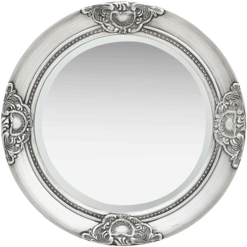 Wall Mirror Baroque Style 50 Cm Silver Vidaxl