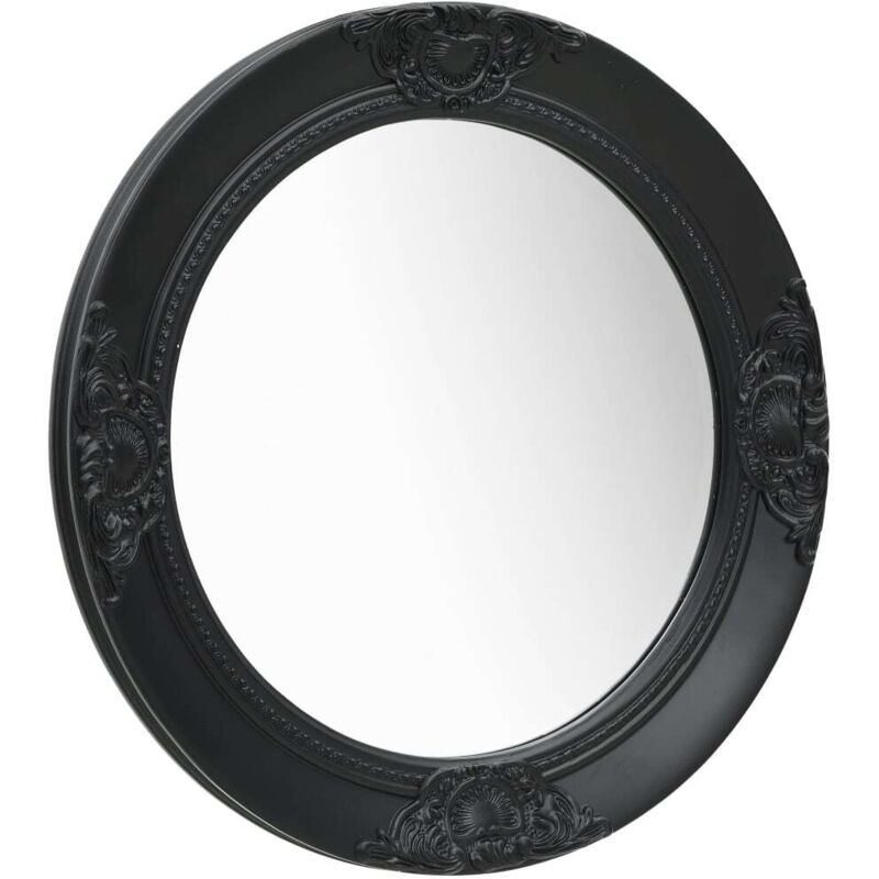Wall Mirror Baroque Style 50 Cm Black Vidaxl