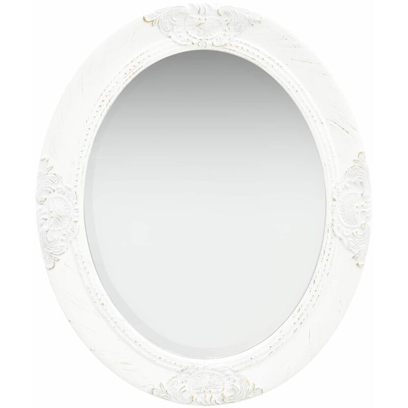 Wall Mirror Baroque Style 50x60 Cm White Vidaxl
