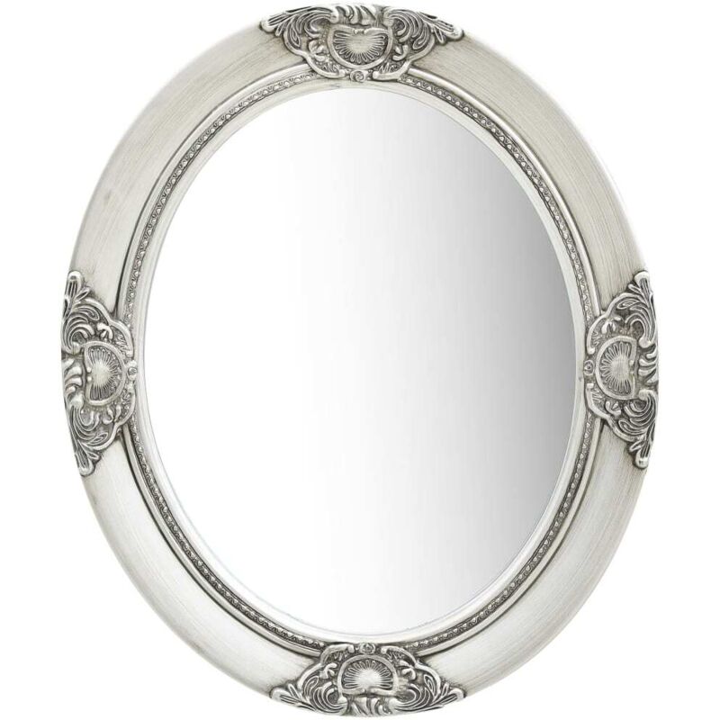 Wall Mirror Baroque Style 50x60 Cm Silver Vidaxl