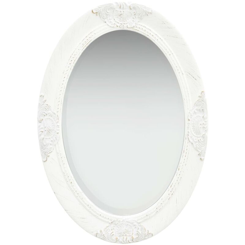 Wall Mirror Baroque Style 50x70 Cm White Vidaxl