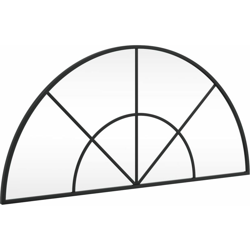 Wall Mirror Black 80x40 Cm Arch Iron Vidaxl
