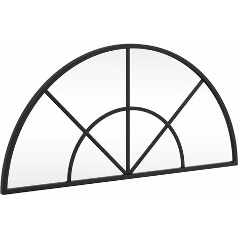 Wall Mirror Black 60x30 cm Arch Iron vidaXL