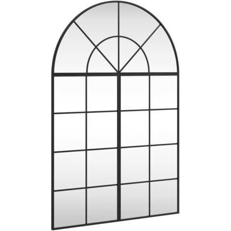Wall Mirror Black 80x120 cm Arch Iron vidaXL