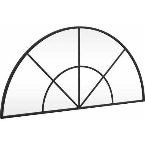 Wall Mirror Black 80x40 cm Arch Iron vidaXL
