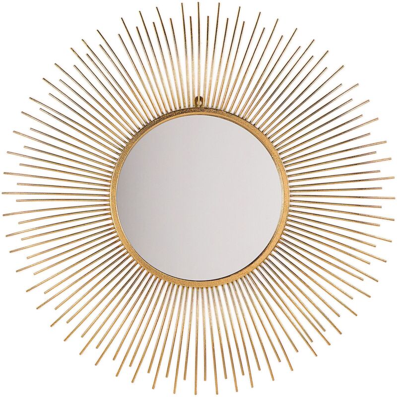 Beliani - Home Round Gold Wall Mirror Sunburst Star Bathroom Entryway Living Room Cilly