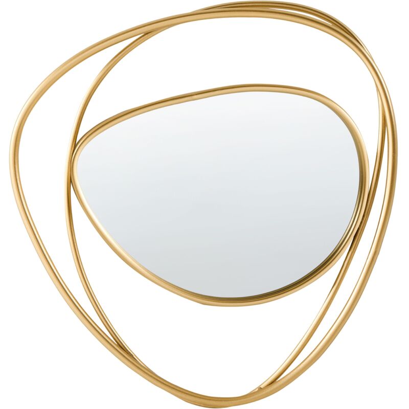 Beliani - Wall Mirror Metal Frame Decorative Modern Glam Style 50x54 Cm Gold Courcy