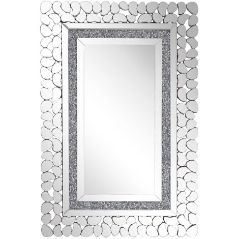 Wall Mirror PABU 60 cm 90 cm Silver