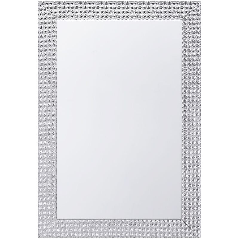 Beliani - Modern Wall Mirror Rectangular Synthetic Silver Frame 61 x 91 cm Merven