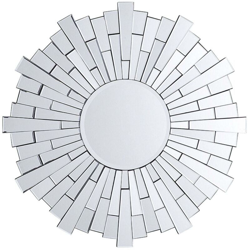 Beliani - Round Wall Mirror Vintage Ornate Sunburst Frame Living Room Hallway Decor Vire
