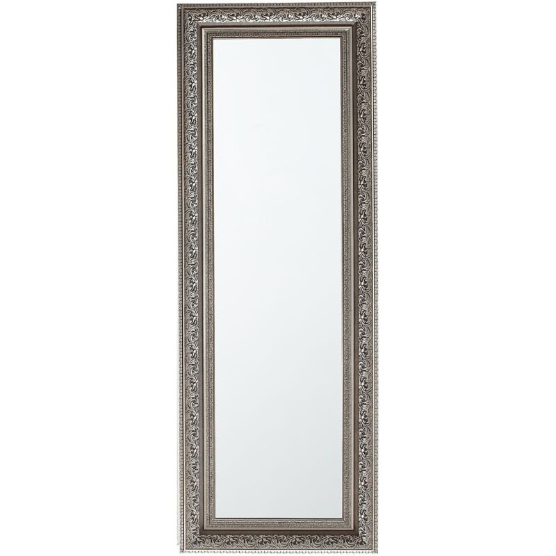 Beliani - Wall Mirror Tall Horizontal Vintage Retro Inspired Carved Golden Frame Aspen