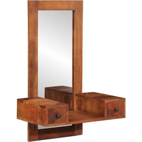 Wall Mirror with Drawers 60x33x90 cm Solid Wood Acacia vidaXL