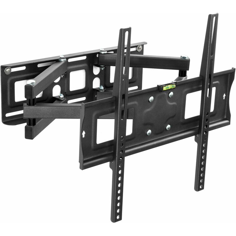Tectake - TV wall mount for 26-55″ (66-138cm) can be tilted and swivelled spirit level - bracket TV, wall tv mount, tv on wall bracket - black
