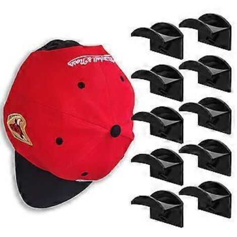 Wall Mount Hat Hook Without Adhesive Punch Baseball Cap Holder for Home Bedroom New(Black)