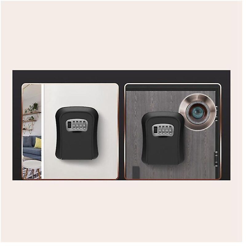 Fei Yu - Organisateur de rangement de clés à montage mural Serrure à code de sécurité à combinaison à 4 chiffres sans clé Clé de maison Sa