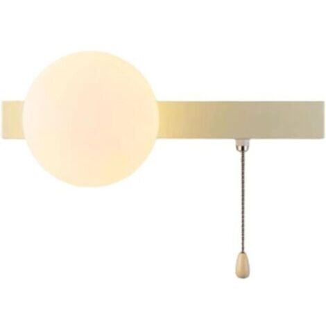 Wall Mount Lamp Globe Glass Wall Sconce Lighting with Pull Chain Switch Wall Lights Long Rectangle Metal Base Picture Light