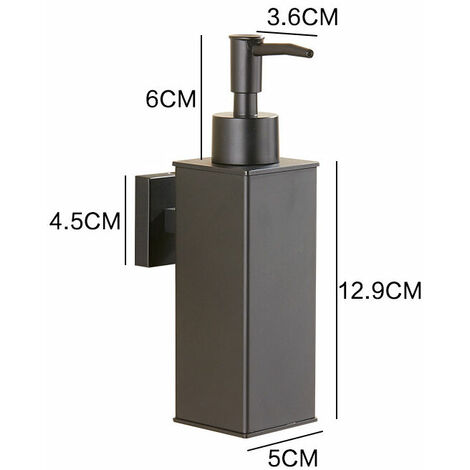 Wall Mounted 304 Stainless Steel Soap Dispenser for Home Decor (Black)