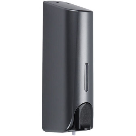Wall-mounted, 350ml, single-sided soap dispenser for body wash, shampoo and conditioner – charcoal grey