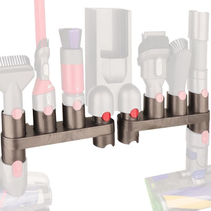 Wall-mounted accessory station for Dyson V15 V12 V11 V10 V8 V7 vacuum cleaners (10 storage slots, 2-pack)