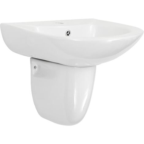 Wall-mounted Basin Ceramic White 520x450x190 mm