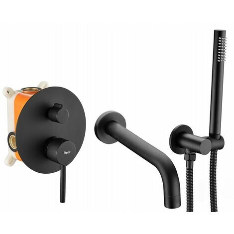 Wall Mounted Bath Faucet REA Lungo Black + Box