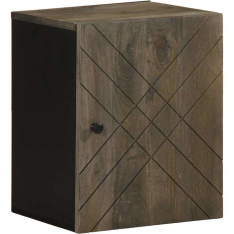 Wall-mounted Bathroom Cabinet Black 38x33x48 cm Solid Wood Mango vidaXL