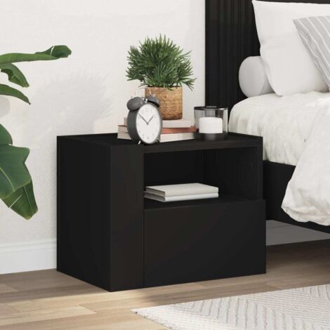 Wall-mounted Bedside Cabinet Black 45x30x35 cm vidaXL