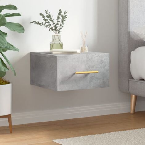 Wall-mounted Bedside Cabinet Concrete Grey 35x35x20 cm vidaXL