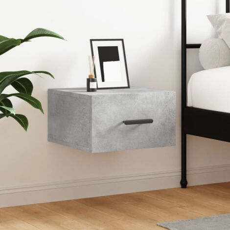 Wall-mounted Bedside Cabinet Concrete Grey 35x35x20 cm vidaXL