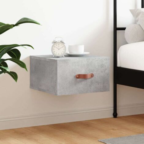 Wall-mounted Bedside Cabinet Concrete Grey 35x35x20 cm vidaXL