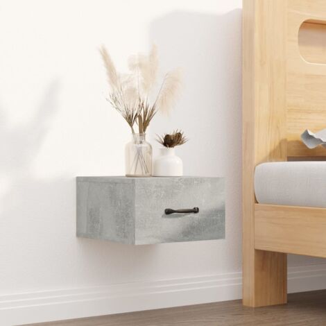 Wall-mounted Bedside Cabinet Concrete Grey 35x35x20 cm vidaXL