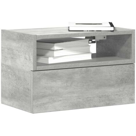 Wall-mounted Bedside Cabinet Concrete Grey 45x26x28.5 cm vidaXL