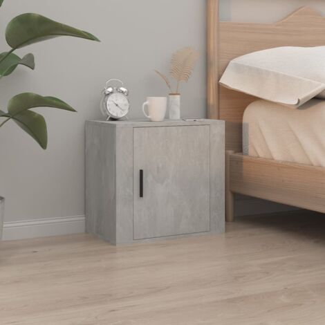 Wall-mounted Bedside Cabinet Concrete Grey 50x30x47 cm vidaXL