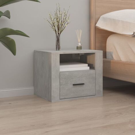 Wall-mounted Bedside Cabinet Concrete Grey 50x36x40 cm vidaXL