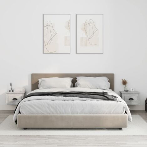 Wall-mounted Bedside Cabinets 2 pcs Concrete Grey 41.5x36x28cm vidaXL