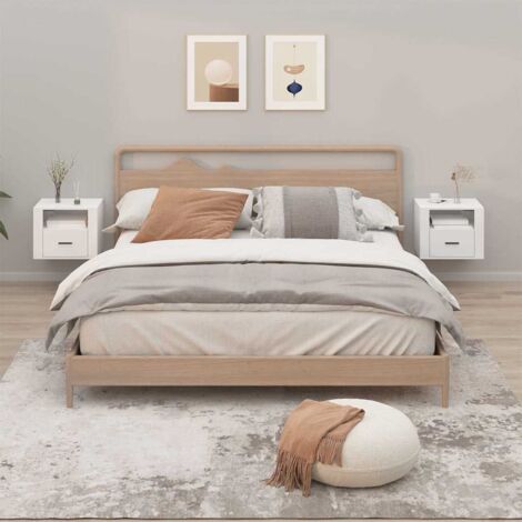 Wall-mounted Bedside Cabinets 2 pcs High Gloss White 50x36x40cm vidaXL