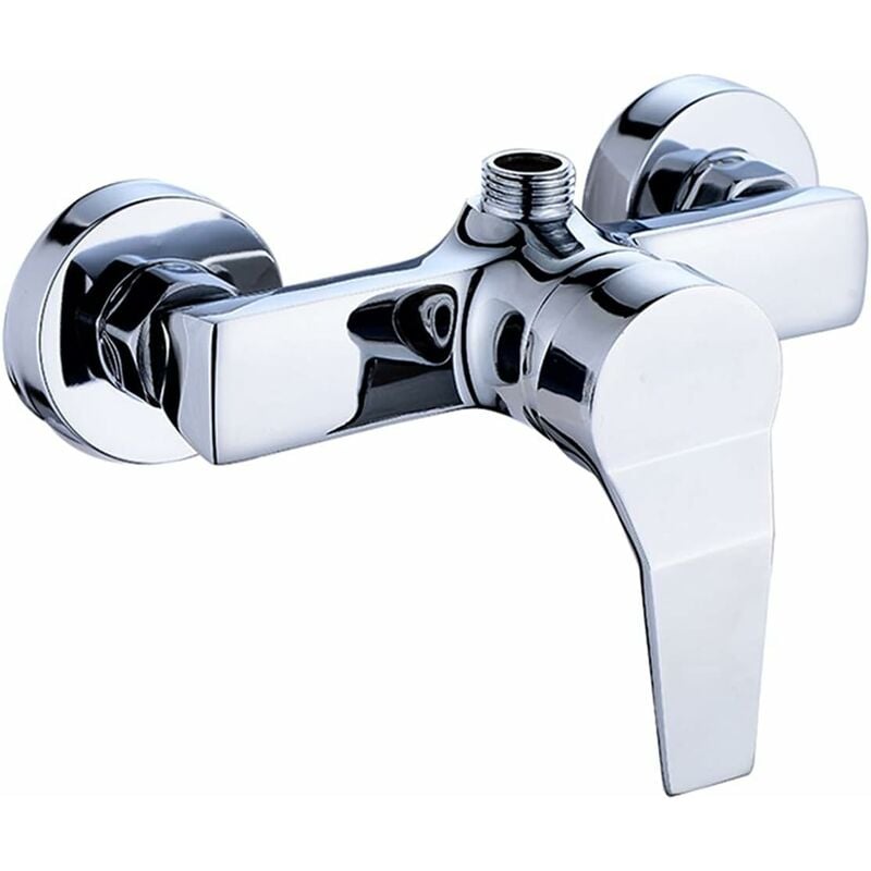 Wall mounted brass shower mixer tap with single lever for bathroom Chrome