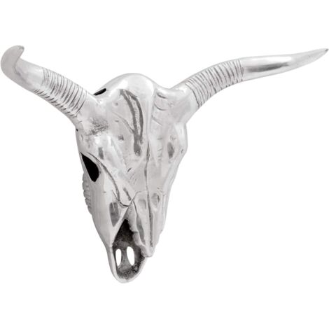 Wall Mounted Bull Skull Silver 49x10x36 cm Aluminium vidaXL